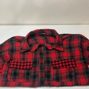 Kids Red and Black Plaid Button Down Shirt